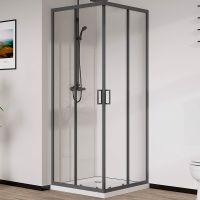 Душевой уголок Vincea City 100x90 профиль Вороненая сталь стекло прозрачное арт-VSS-5CT9010CLGM — фото 2, Прямоугольные душевые уголки