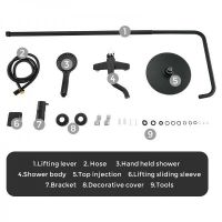 Душевая система Frap H29 Черная матовая арт-F2429 — фото 14, Душевые стойки