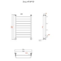 Водяной полотенцесушитель Тругор Блиц НП 80x50 Хром арт-Блиц/НП8050 — фото 4, Водяные полотенцесушители