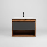 Тумба под раковину VIANT Бостон 60 подвесная Графит матовый Дуб Вотан арт-VBOS60COG-T1YP — фото 3, Тумбы под раковину