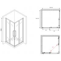 Душевой уголок Abber Schwarzer Diamant 90x90 профиль Черный стекло тонированное арт-AG02090BDTH — фото 5, Квадратные душевые уголки