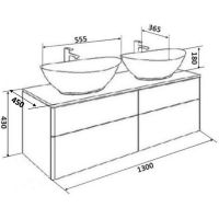 Тумба под раковину Orange Otto подвесная Белый Ясень арт-Ot-130TuWOOD — фото 5, Тумбы под раковину