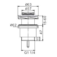 Донный клапан Frap click-clack Хром арт-F61 — фото 7, Донные клапаны
