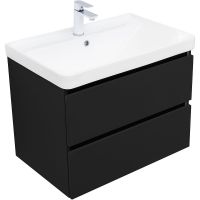 Тумба под раковину Aquanet Вега 2.0 70 подвесная Черная матовая арт-337954 — фото 2, Тумбы под раковину