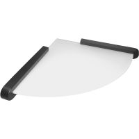 Стеклянная полка Altasan Лотос угловая Черная матовая арт-ЛТ71ЧМ — фото 1, Полки для ванной и душа