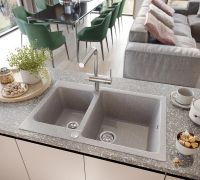Кухонная мойка Domaci Бьелла DMC-76K арт-GWS-76K-310 серая — фото 2, Кухонные мойки
