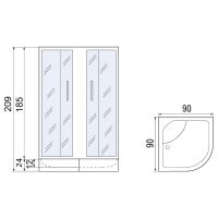 Товар: Душевой уголок River Don XL 90x90 MT с поддоном арт-10000011744 - фото 5 Душевой уголок River Don XL 90x90 MT с поддоном арт-10000011744 — фото 5, Душевые уголки четверть круга