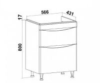 Тумба под раковину Runo Афина 60 Белая арт-00-00001169 — фото 6, Тумбы под раковину