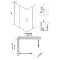 Душевой уголок Niagara Nova 100х80 NG-6881-08 BLACK профиль Черный стекло прозрачное арт-68810811BLACK — фото 8, Прямоугольные душевые уголки