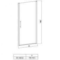 Товар: Душевая дверь Esbano ES-80LD 80 R профиль Хром стекло прозрачное арт-ESDN80LDR - фото 4 Душевая дверь Esbano ES-80LD 80 R профиль Хром стекло прозрачное арт-ESDN80LDR — фото 4, Распашные душевые двери