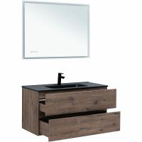 Тумба под раковину Aquanet Алвита New 100 подвесная Дуб веллингтон табак арт-334188 — фото 13, Тумбы под раковину