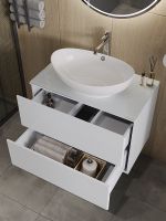 Тумба с раковиной Orange Otto 75 подвесная Белая арт-Ot-75TuGLASS+G56 — фото 3, Тумбы с раковиной