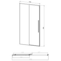 Душевая дверь Vincea Slim-N 120 профиль Вороненая сталь стекло прозрачное арт-VDS-4SN120CLGM — фото 5, Раздвижные душевые двери