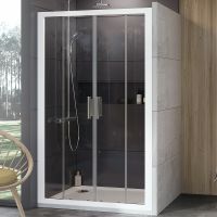 Душевая дверь Ravak 10° 10DP4 120 профиль Белый стекло Transparent арт-0ZKG0100Z1 — фото 1, Раздвижные душевые двери