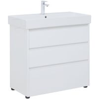 Тумба под раковину Aquanet Nova Lite 85 Белый глянец арт-302475 — фото 1, Тумбы под раковину