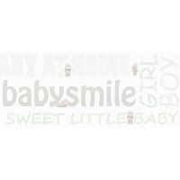 Бордюр детский AS Creation Little Stars Винил на флизелине (0,17*5) Белый/Серый/Зеленый, Надписи арт-35848-1 — фото 1, Обои для стен