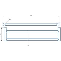 Полотенцедержатель Haiba двойной Хром арт-HB8409 — фото 3, Полотенцедержатели