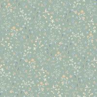 Обои Andrea Rossi Cheradi Винил на флизелине (1,06*10,05) Бирюзовый/Разноцветный, Цветы арт-54394-4 — фото 1, Обои для стен