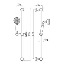 Душевой гарнитур Cezares Хром арт-OLIMP-SD-01 — фото 2, Душевые гарнитуры на штанге