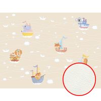 Фреска детская Ortograf Little Friends 34393 Фактура флок FLK Флизелин (4*3) Бежевый/Разноцветный, Животные/Корабли арт-34393 (флок FLK) — фото 1, Фрески