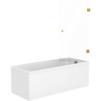 Шторка на ванну STWORKI Ольборг 70 профиль Золото стекло прозрачное арт-583128 — фото 6, Шторки для ванной распашные