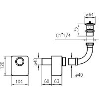 Товар: Сливная трубка с сифоном и клапаном для раковины Nofer Белый арт-302A - фото 2 Сливная трубка с сифоном и клапаном для раковины Nofer Белый арт-302A — фото 2, Сифоны для раковины