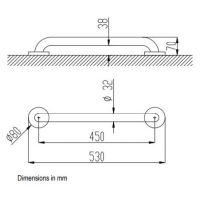 Товар: Поручень Nofer Белый арт-15054.45.W - фото 2 Поручень Nofer Белый арт-15054.45.W — фото 2, Поручни для ванной