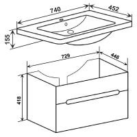 Тумба под раковину Runo Парма 75 подвесная Белая арт-00000001140 — фото 6, Тумбы под раковину