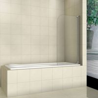 Шторка на ванну WeltWasser WW100 T1 80 профиль Хром стекло прозрачное арт-10000001222 — фото 1, Шторки для ванной распашные