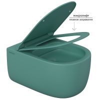 Унитаз Berges Ego XL подвесной Темно-зеленый матовый с сиденьем Микролифт арт-082141 — фото 3, Подвесные унитазы