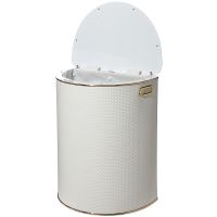 Корзина для белья Geralis Punto Белая, кант Золото, полукруглая арт-PWG-O — фото 2, Корзины для белья