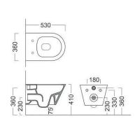 Унитаз Kerama Marazzi Plaza Modern подвесной Белый глянцевый без сиденья арт-PLMR.wc.02 — фото 8, Подвесные унитазы
