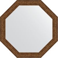 Зеркало Evoform Octagon 60х60 в багетной раме - Виньетка состаренная бронза 56 мм арт-BY 3695 — фото 1, Зеркала в ванную комнату
