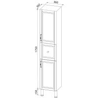 Шкаф пенал Iddis Oxford 36 Синий арт-OXF36N0i97 — фото 7, Пеналы для ванной комнаты