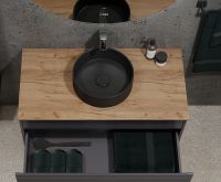 Тумба под раковину Jorno Cossety 100 подвесная Антрацит арт-Coss.01.100/P/A-DZ/JR — фото 4, Тумбы под раковину