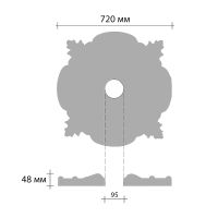 Товар: Розетка потолочная Decomaster 720x48x720 мм арт-DR 16 - фото 2 Розетка потолочная Decomaster 720x48x720 мм арт-DR 16 — фото 2, Розетки потолочные