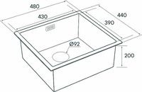 Кухонная мойка Paulmark Aller 48 Uni Брашированное золото арт-PM804844-BG — фото 4, Кухонные мойки