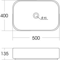 Раковина-чаша Orange 50 Белая глянцевая арт-B05-500W — фото 8, Раковины накладные
