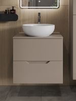 Тумба с раковиной Orange Line 60 подвесная Латте матовый арт-Li-60TuLMDF+B07-420W — фото 3, Тумбы с раковиной