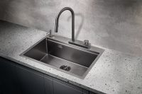 Кухонная мойка Milacio Denia 68 Вороненая сталь арт-MC.77419 — фото 4, Кухонные мойки