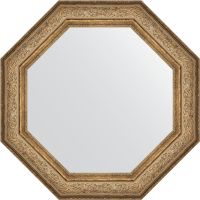 Зеркало Evoform Octagon 81х81 в багетной раме - Виньетка античная бронза 109 мм арт-BY 3852 — фото 1, Зеркала в ванную комнату