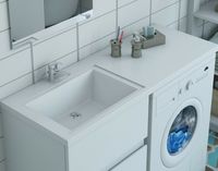 Раковина Эстет Даллас 100 L с местом под стиральную машину Белая арт-ФР-00001971 — фото 4, Раковины на стиральную машину