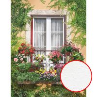 Фреска Ortograf Городской пейзаж 3804 Фактура бархат FX Флизелин (2,1*2,7) Зеленый/Разноцветный, Цветы арт-3804 (бархат FX) — фото 1, Фрески