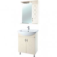 Зеркало со шкафом Bellezza Элеганс 55 R с подсветкой Бежевое арт-4618608521078 — фото 2, Зеркальные шкафы в ванную