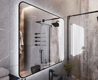 Зеркало Bond Loft 100x80 с подсветкой Черное глянцевое с бесконтактным выключателем арт-M35ZE-10080 — фото 4, Зеркала в ванную комнату