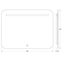 Зеркало Evoform Ledline 60x80 с подсветкой 6.5 W - сенсорный выключатель арт-BY 2445 — фото 6, Зеркала в ванную комнату