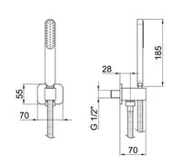 Душевой гарнитур Webert Aria Черный матовый арт-AC0847560 — фото 2, Душевые гарнитуры на держателе