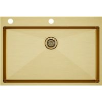 Кухонная мойка Paulmark Kroner-Edge 75 Брашированное золото арт-PM777551-BG — фото 1, Кухонные мойки