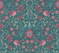 Обои AS Creation Maison Charme Винил на флизелине (0,53*10,05) Бирюзовый/Зеленый/Розовый, Птицы/Цветы арт-39075-4 — фото 1, Обои для стен