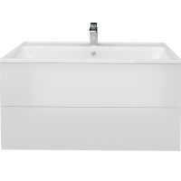 Тумба с раковиной Marka One Elena 80П подвесная Белый глянец арт-У96880 — фото 1, Тумбы с раковиной